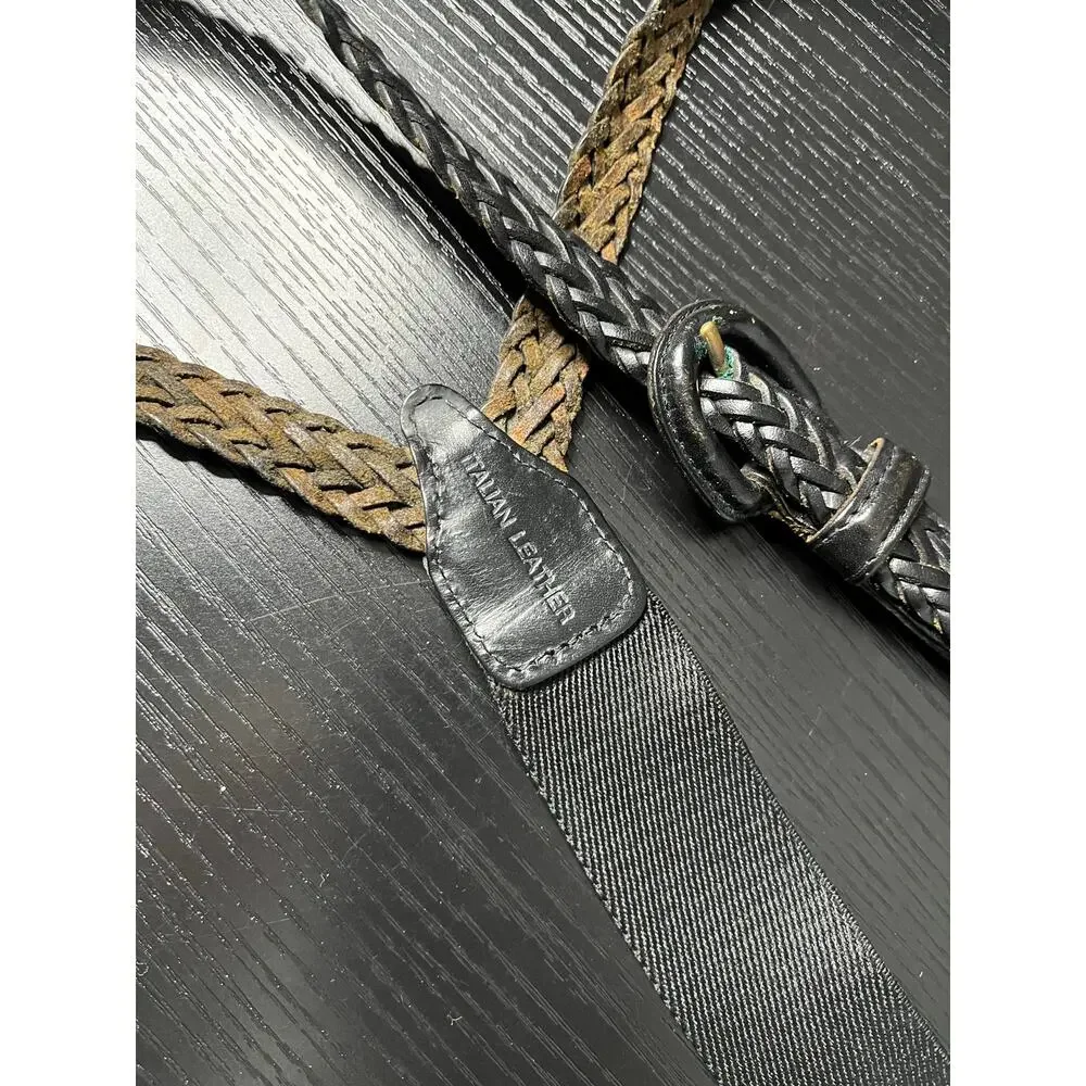 Vintage 90's Unique Braided Leather Suspenders